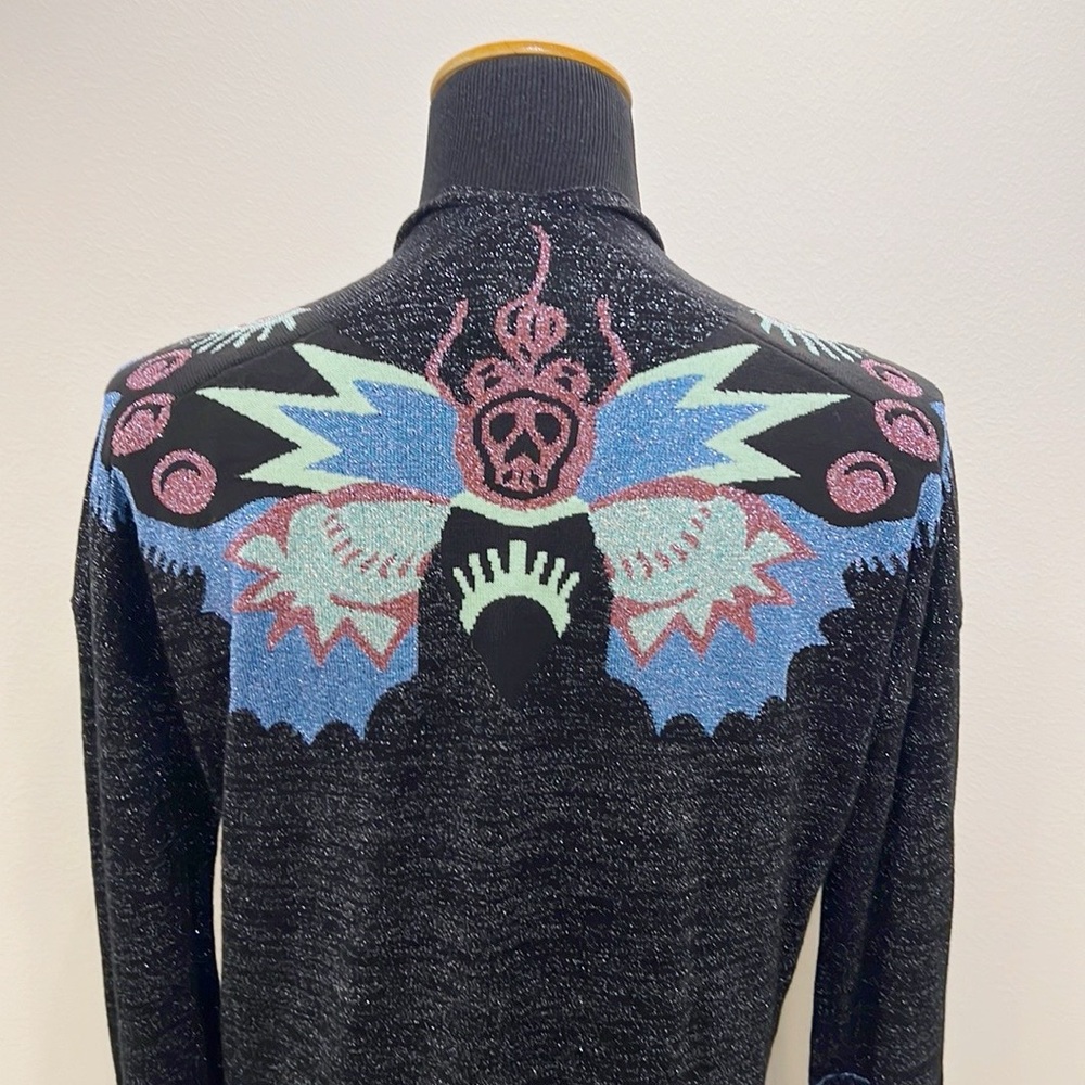 Zadig and Voltaire Lurex Butterfly Long Cardigan Sweater